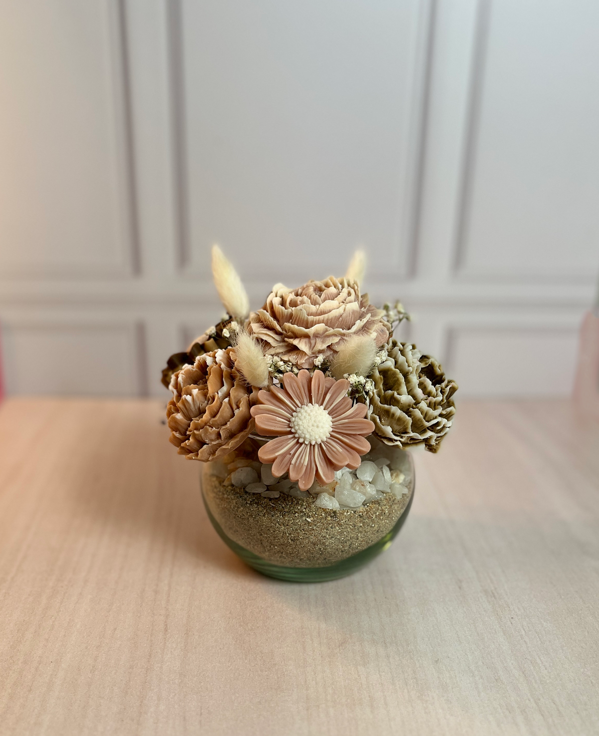 Pecera Pequeña 7 Velas Florales Brown Blossom