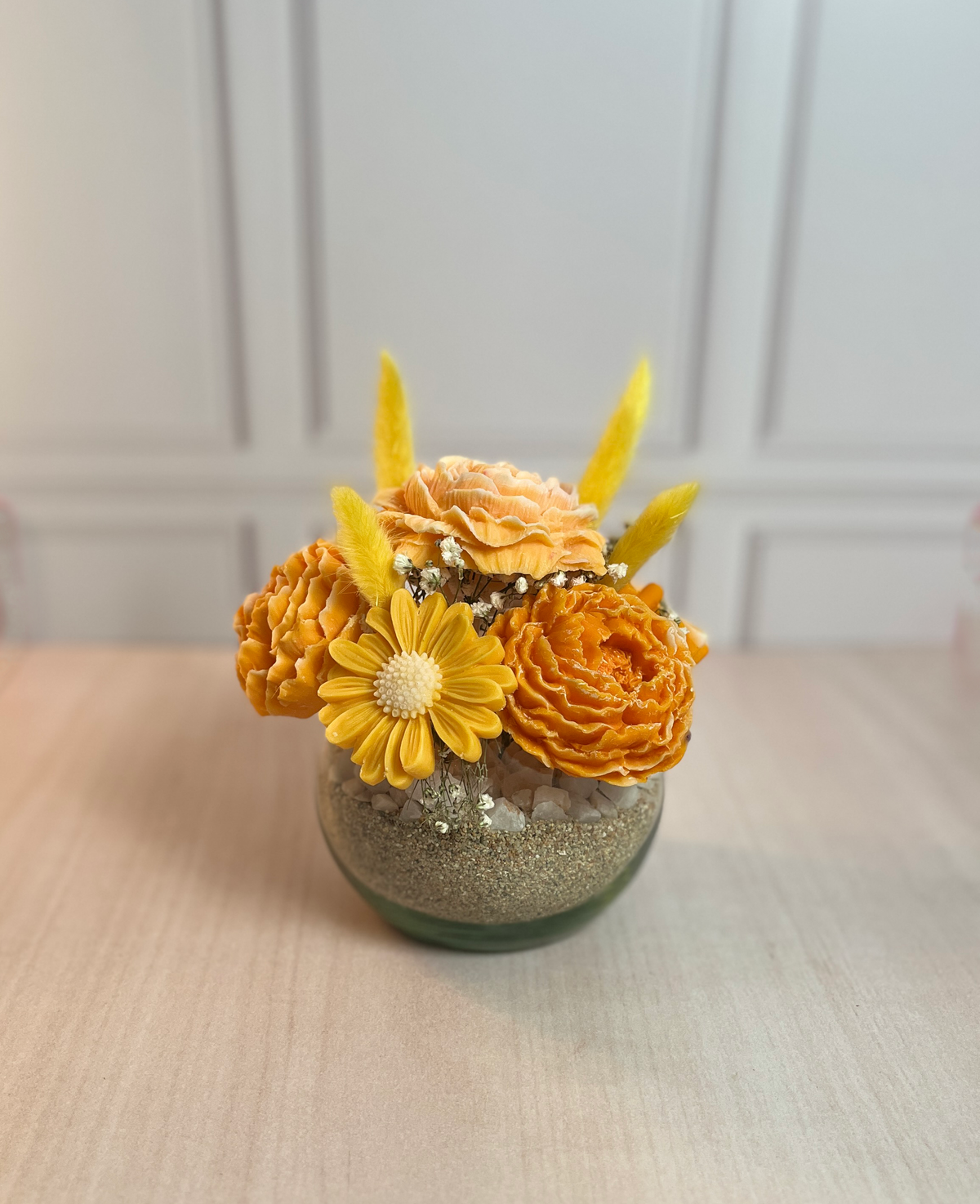 Pecera Pequeña 7 Velas Florales Citrics Gold